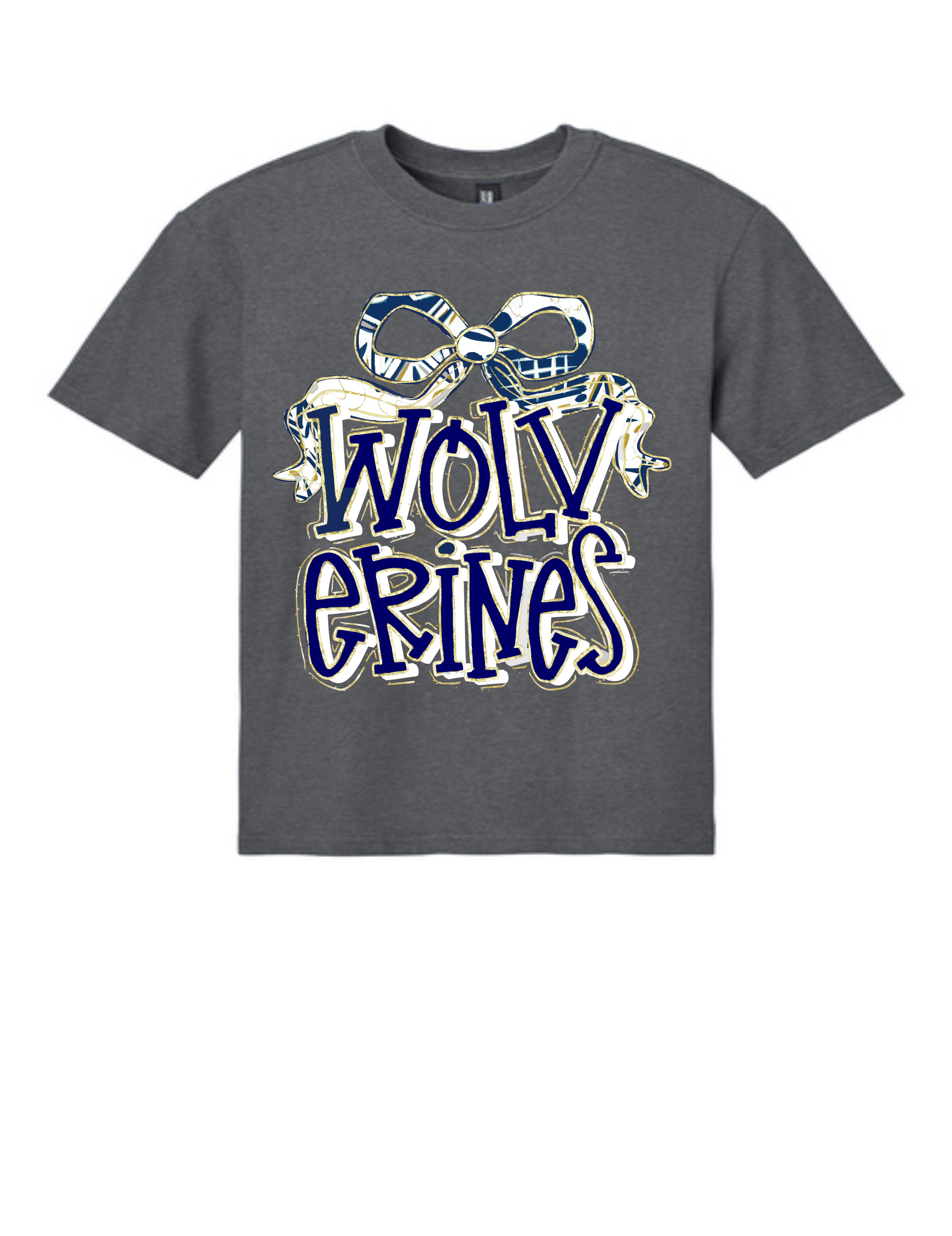 A heather grey t-shirt featuring a blue and white infinity symbol above the word 
