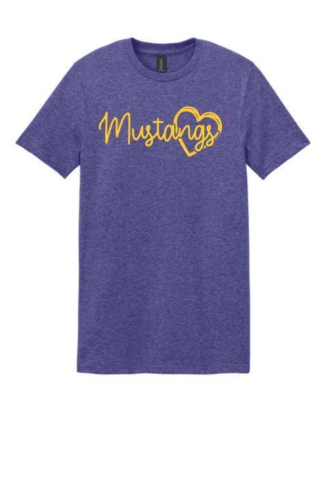 A purple heather crew-neck t-shirt with 