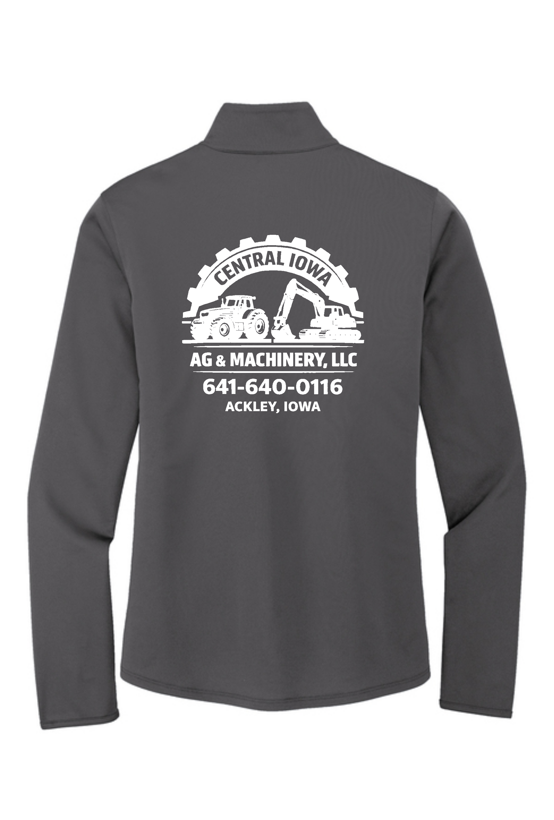 Women's Steel Grey and Black Quarter zip 100% Polyester Double Knit