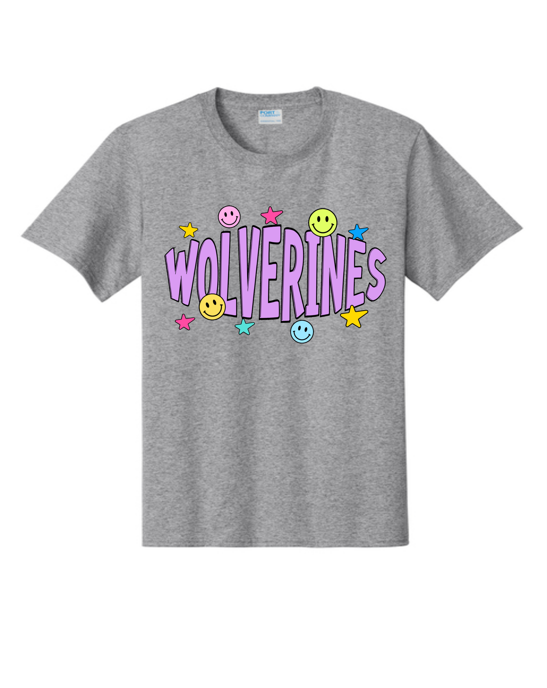 A black short-sleeved t-shirt featuring the word 