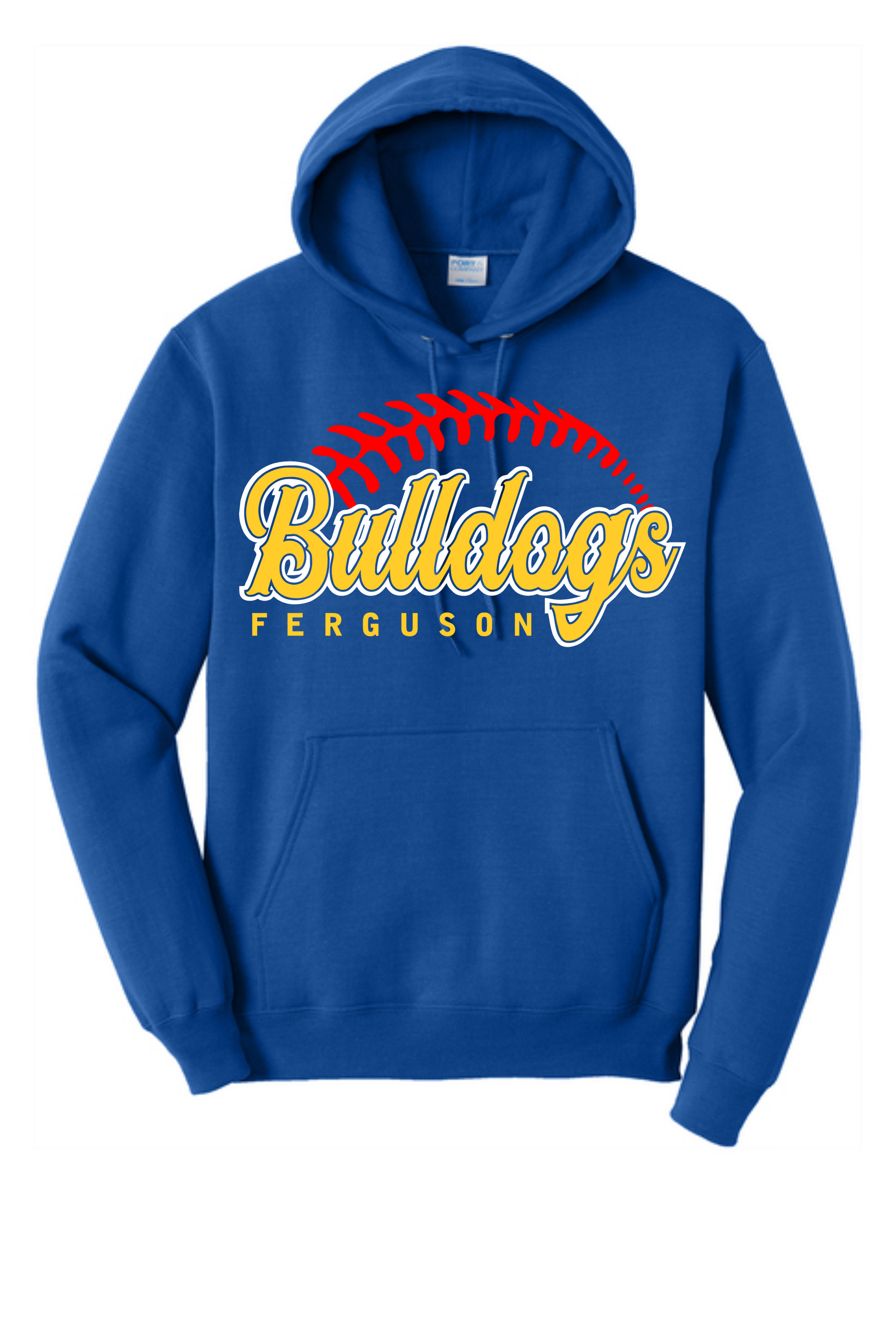 Red hoodie with 