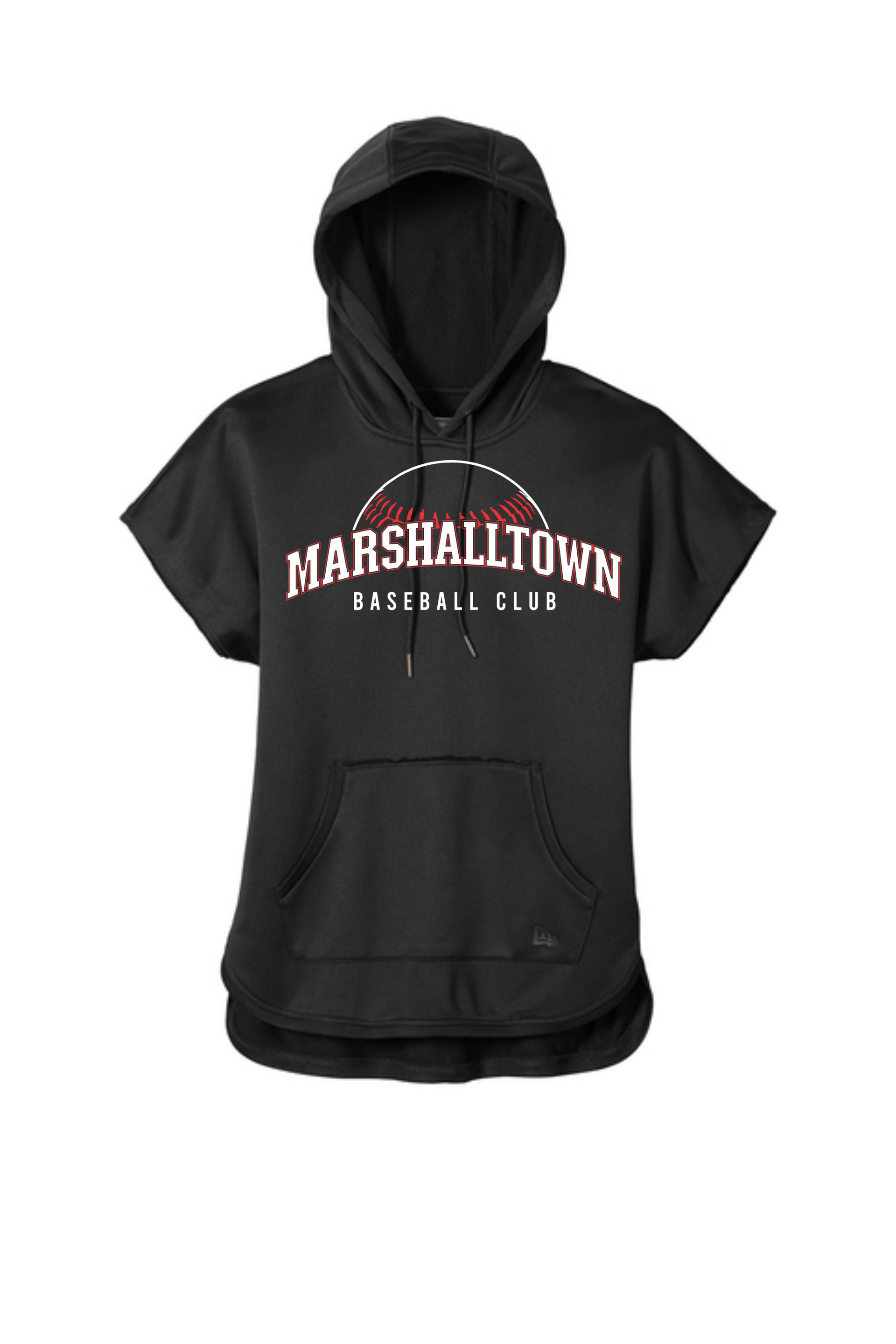 Black short-sleeved hoodie with 