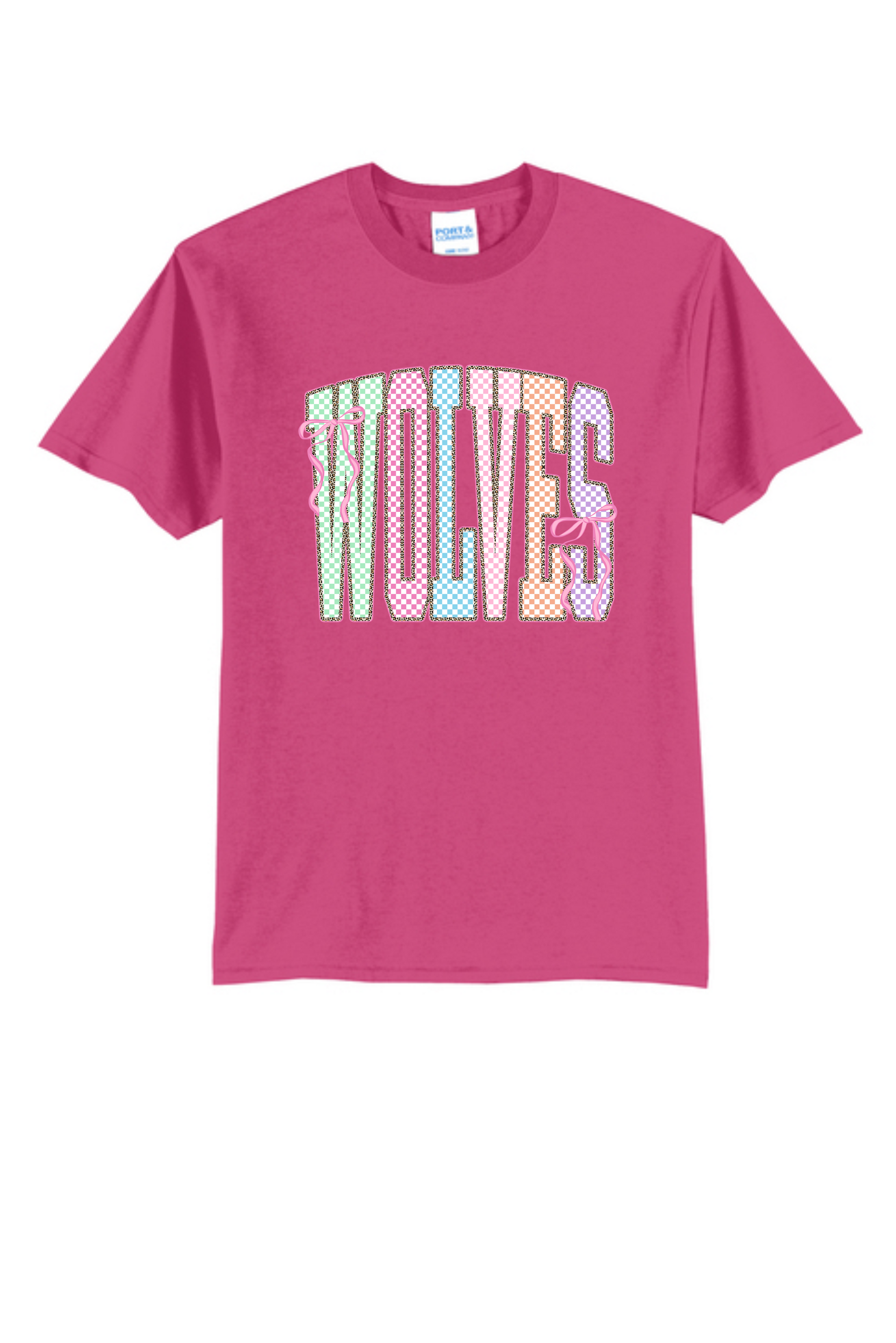 Pastel Check Wolves Logo