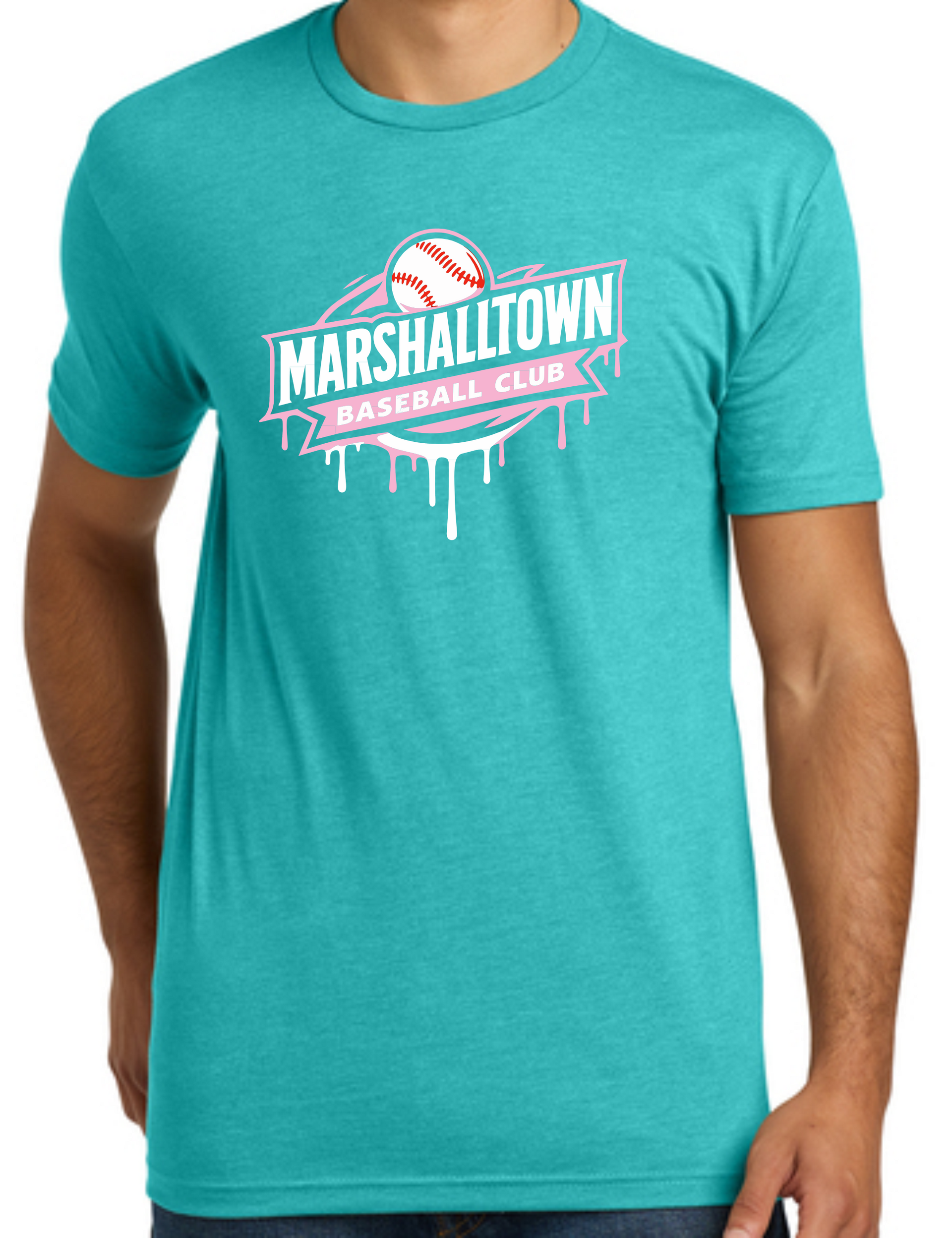 A teal t-shirt with a 