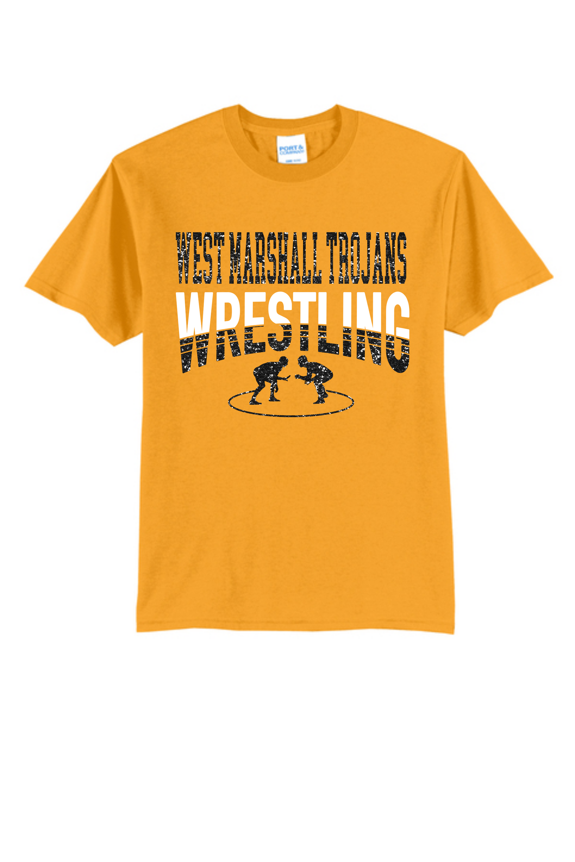TROJAN GLITTER WRESTLING LOGO