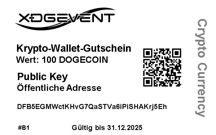 Ein Krypto-Wallet-Gutschein mit einem QR-Code darauf.