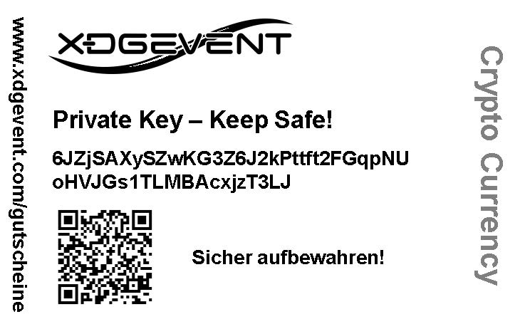 Eine Kryptowährungskarte mit einem QR-Code darauf