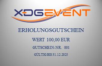 Ein xdg Veranstaltungsgutschein im Wert von 100,00 Euro