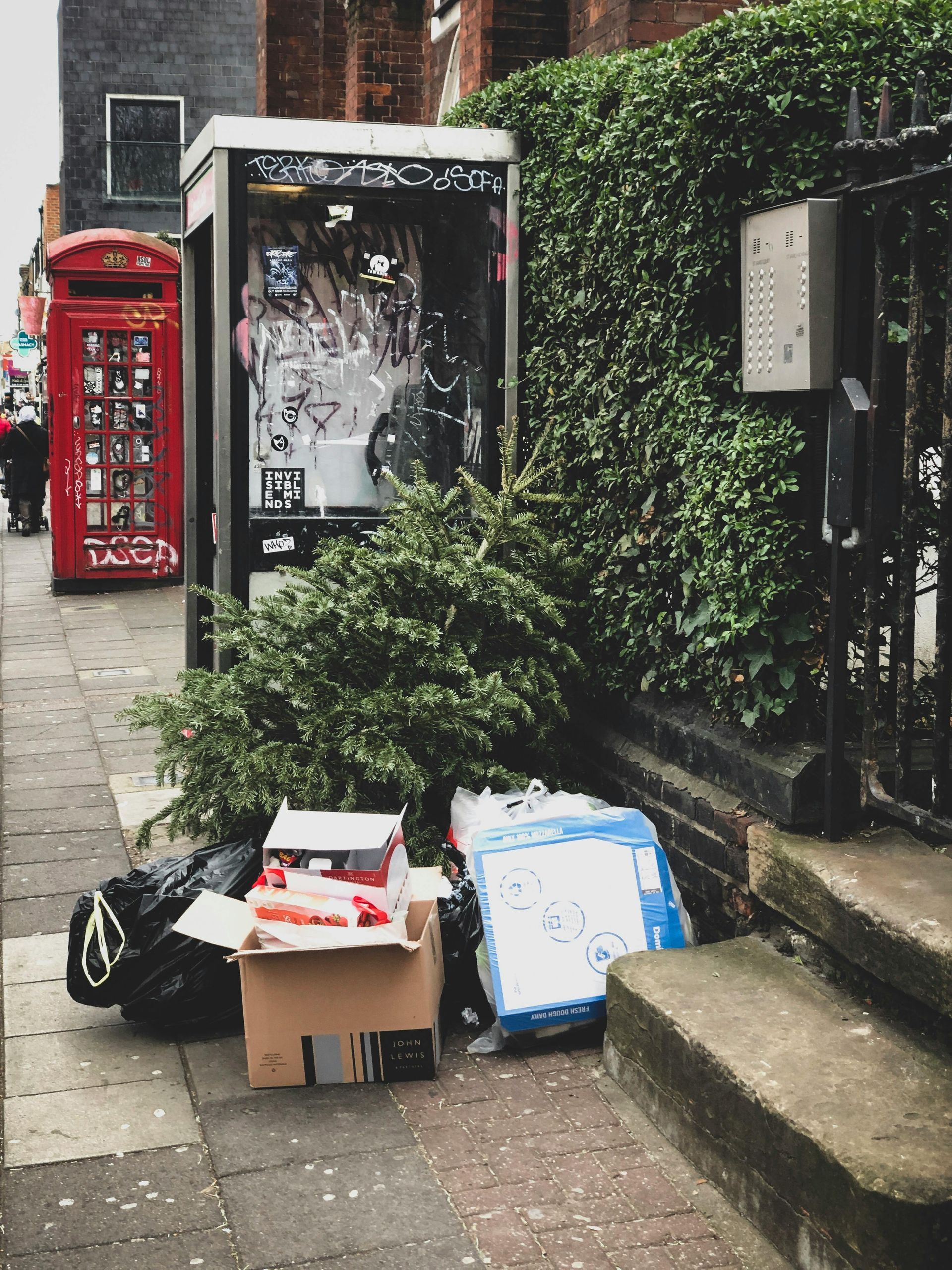 A pile of junk from a residential area