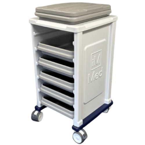 iM Med endoscope transportation trolley and trays