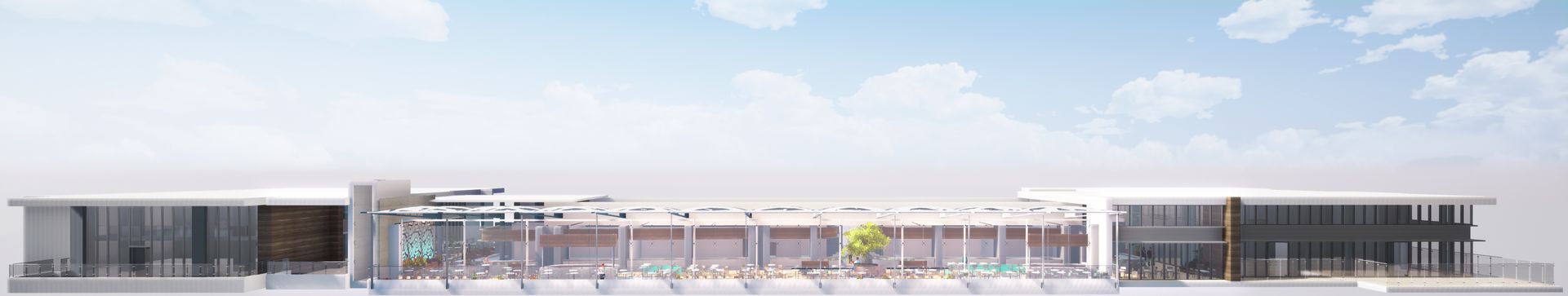 Terraza Food hall frente al mar en el Puerro de Veracruz .