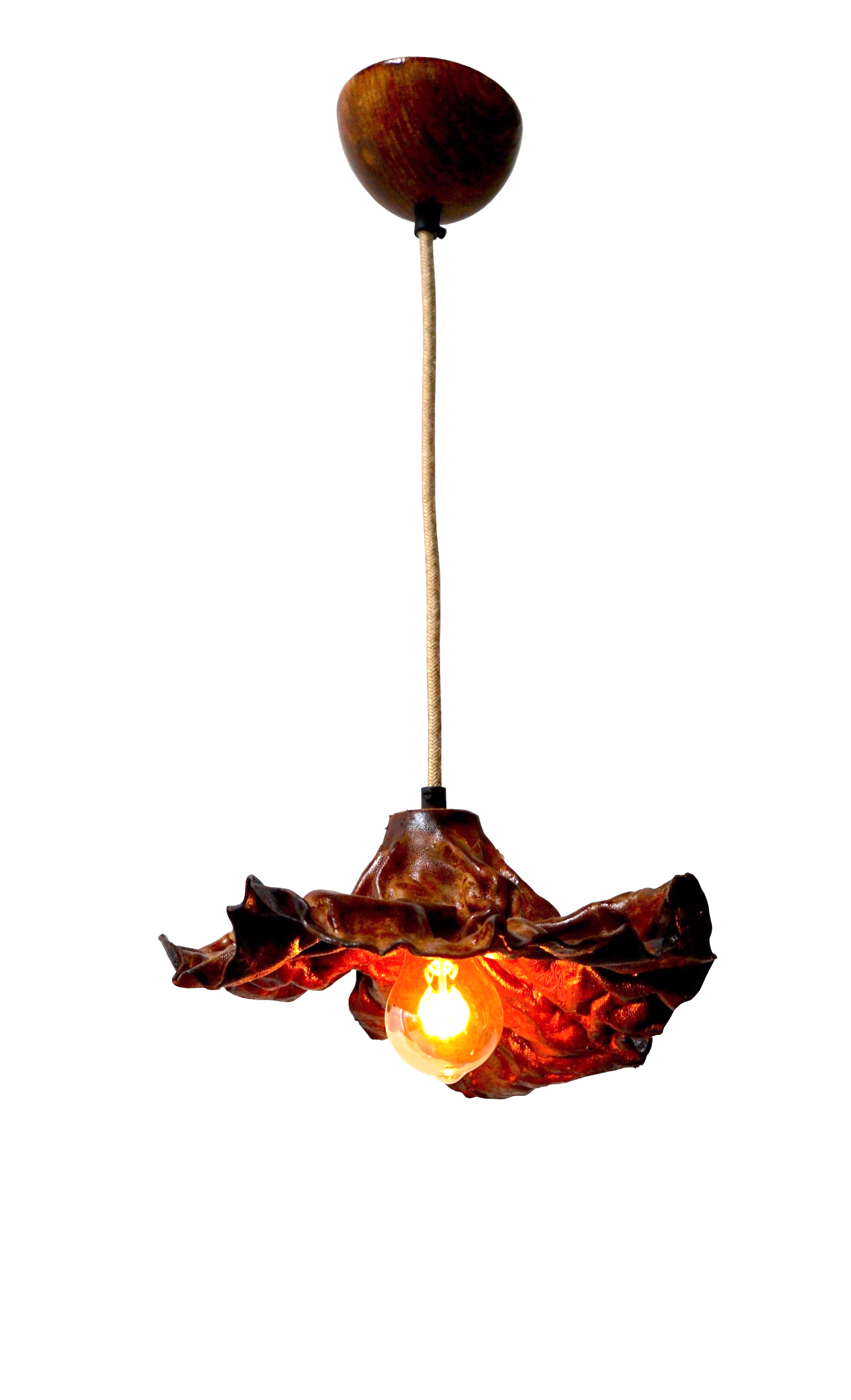leren lamp - schapen leren lamp - hanglamp