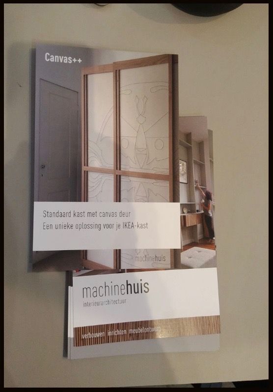 tekening naaien op canvas - roomdivider - kamerscherm - schuifdeur - canvas 