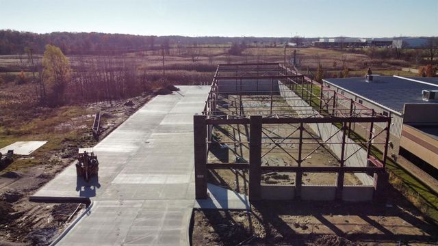 Auto Repair Facility Concrete Pad And Framing From Above | Auto DR