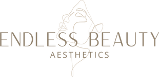 The logo for endless beauty aesthetics is written in cursive on a white background.