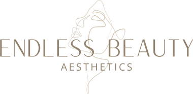 The logo for endless beauty aesthetics is written in cursive on a white background.
