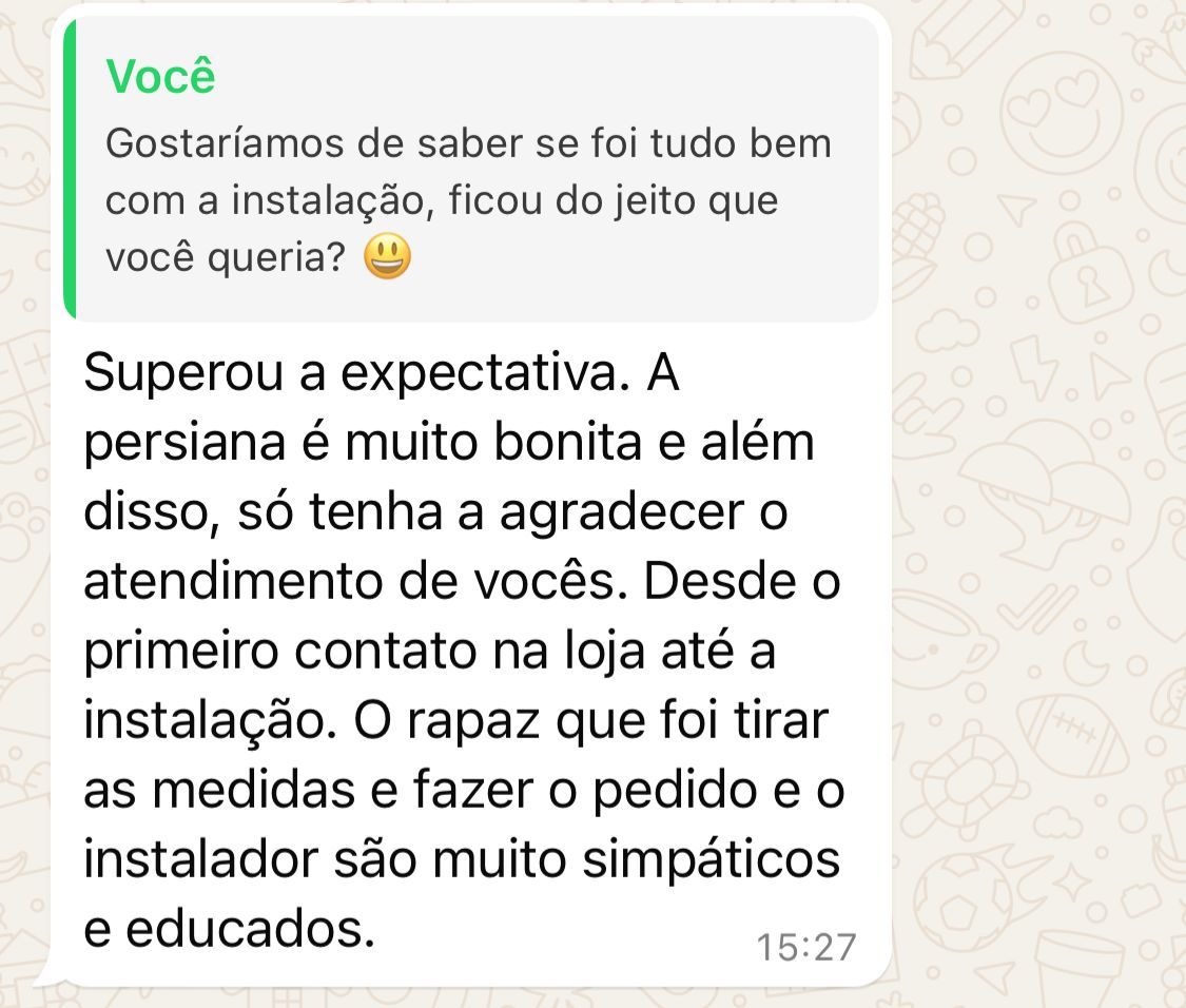 Depoimento de Cliente - Persianas Ipiranga