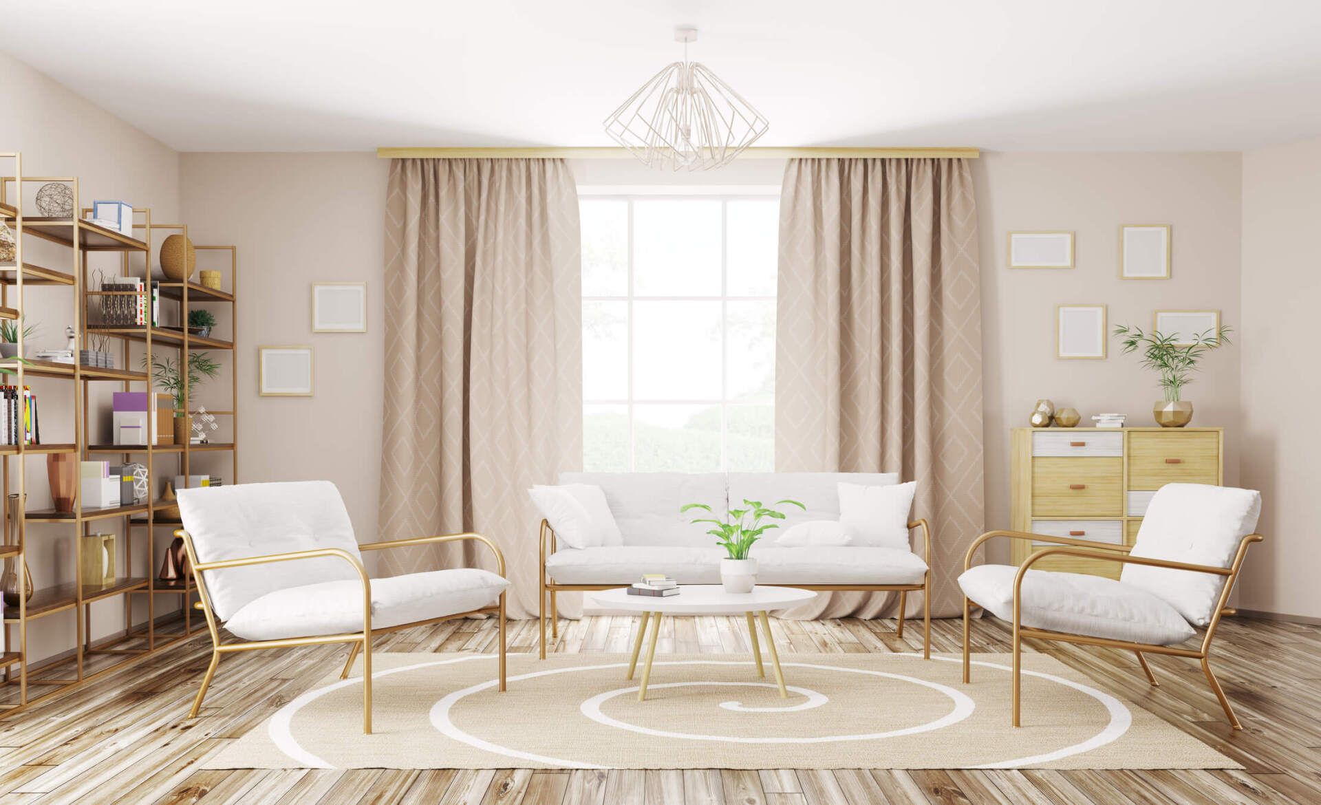 Modern Living Room — Peabody, MA — Bay State Window Fashions