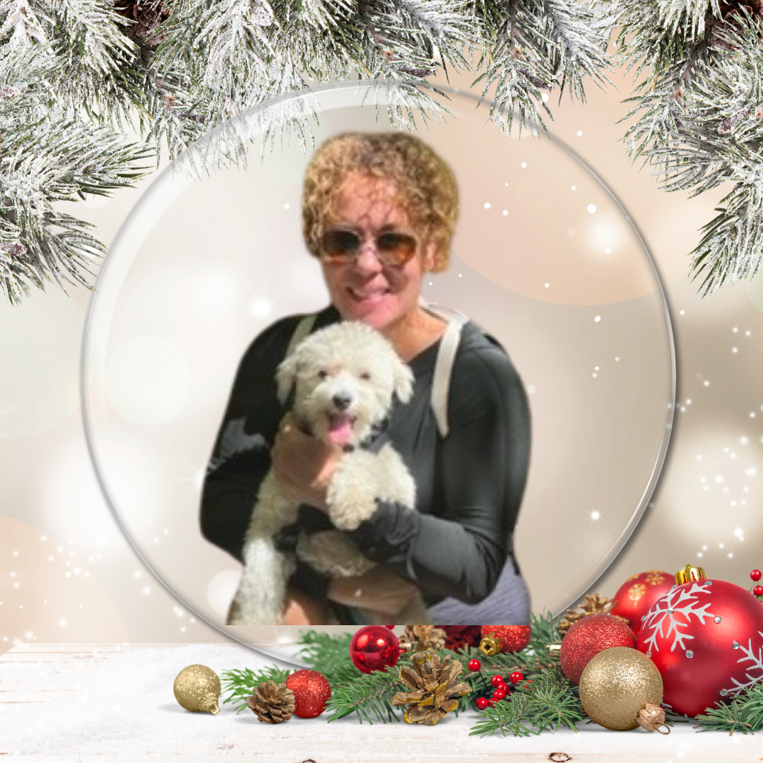 Denise Leslie with Maltese puppy