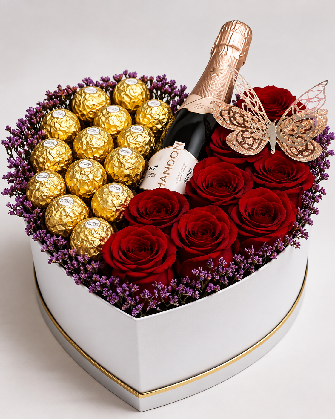 Box rosas, ferrero y rose