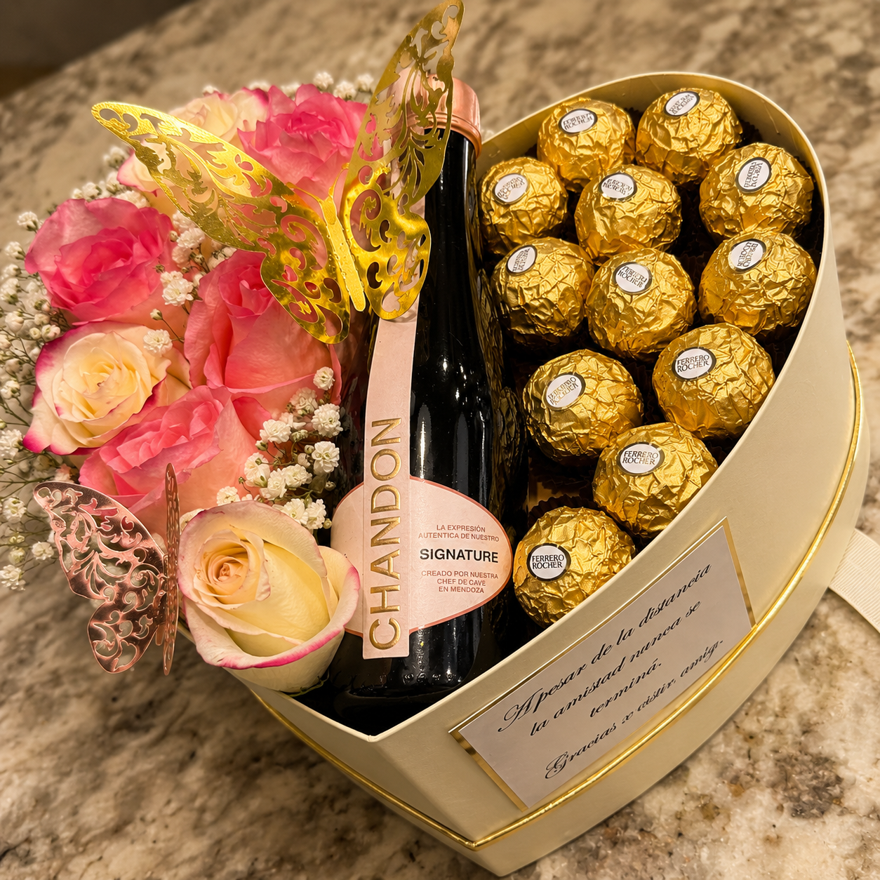Box rosas, ferrero y rose