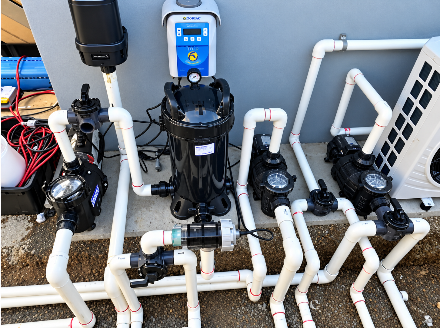 A Sand Filter is Attached to a Swimming Pool — Focus On Water In Cannonvale, QLD
