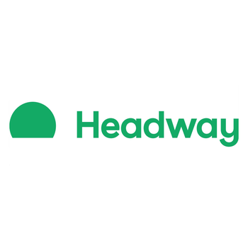 Headway logo with green icon and wordmark on a white background