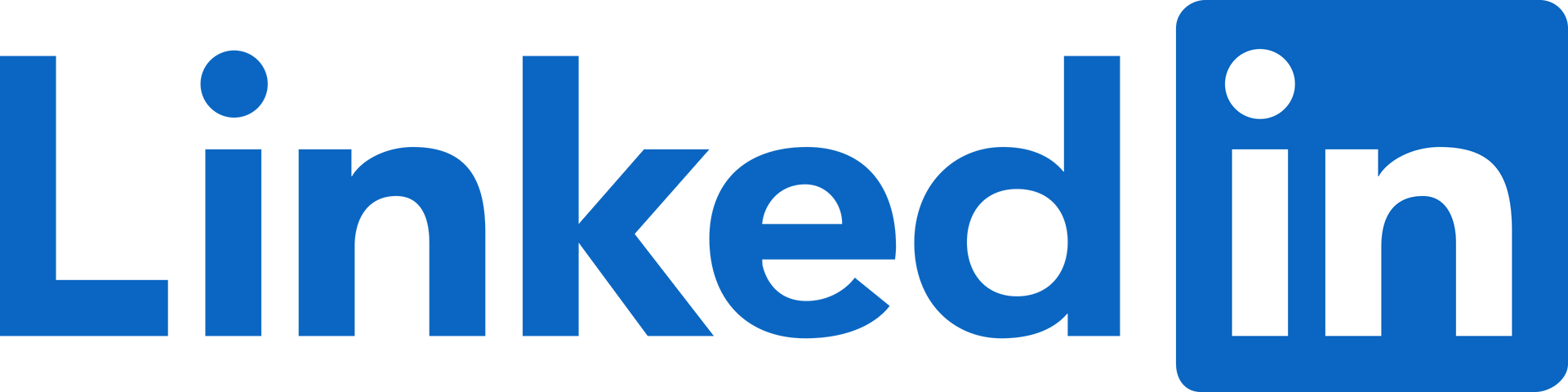 LinkedIn logo in blue text on a white background