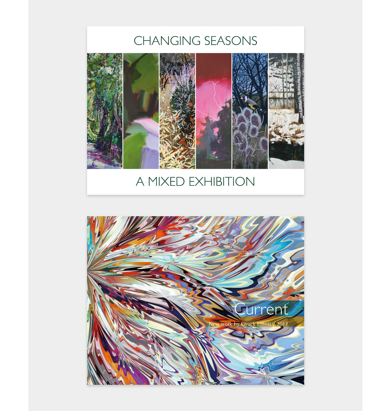 A poster for a mixed exhibition called changing seasons