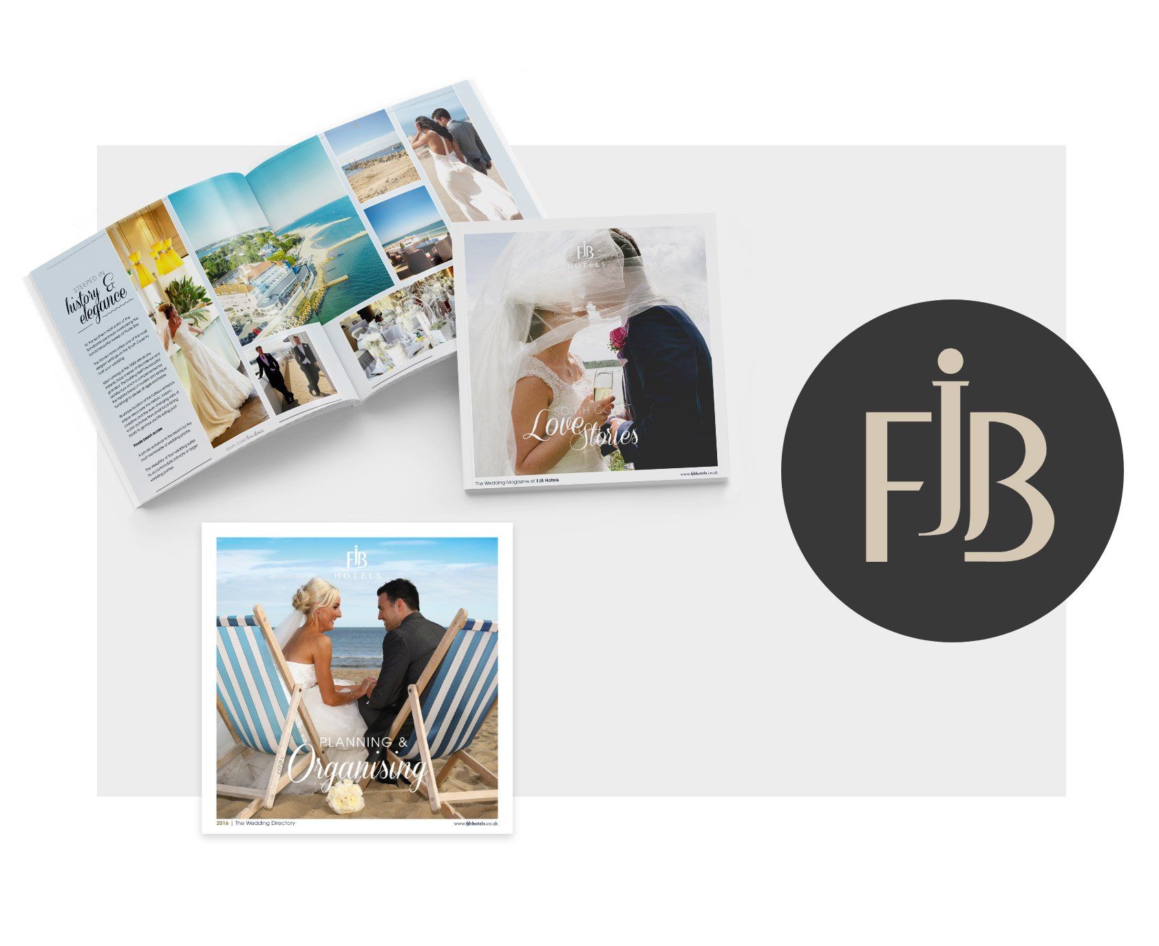 A bride and groom are sitting in chairs on the beach.