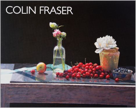A painting of cherries and flowers by colin fraser