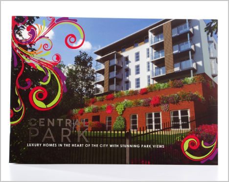 An advertisement for central park luxury homes in the heart of the city with stunning park views