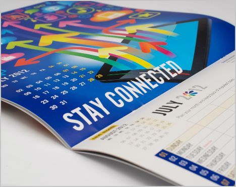 A calendar that says stay connected on it