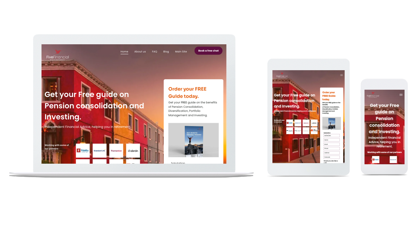 A laptop , tablet , and cell phone displaying a website.