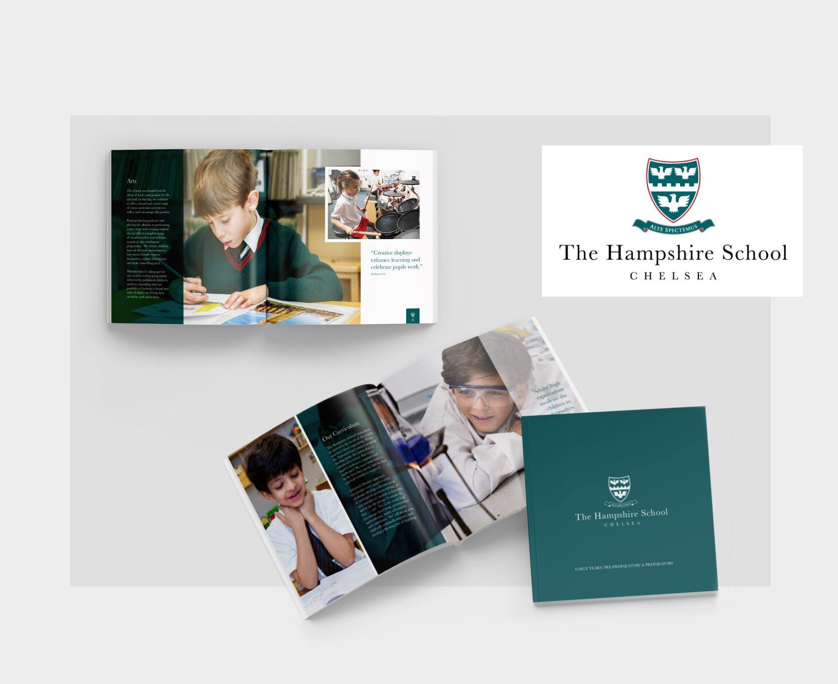 A brochure for a school called the hampshire school