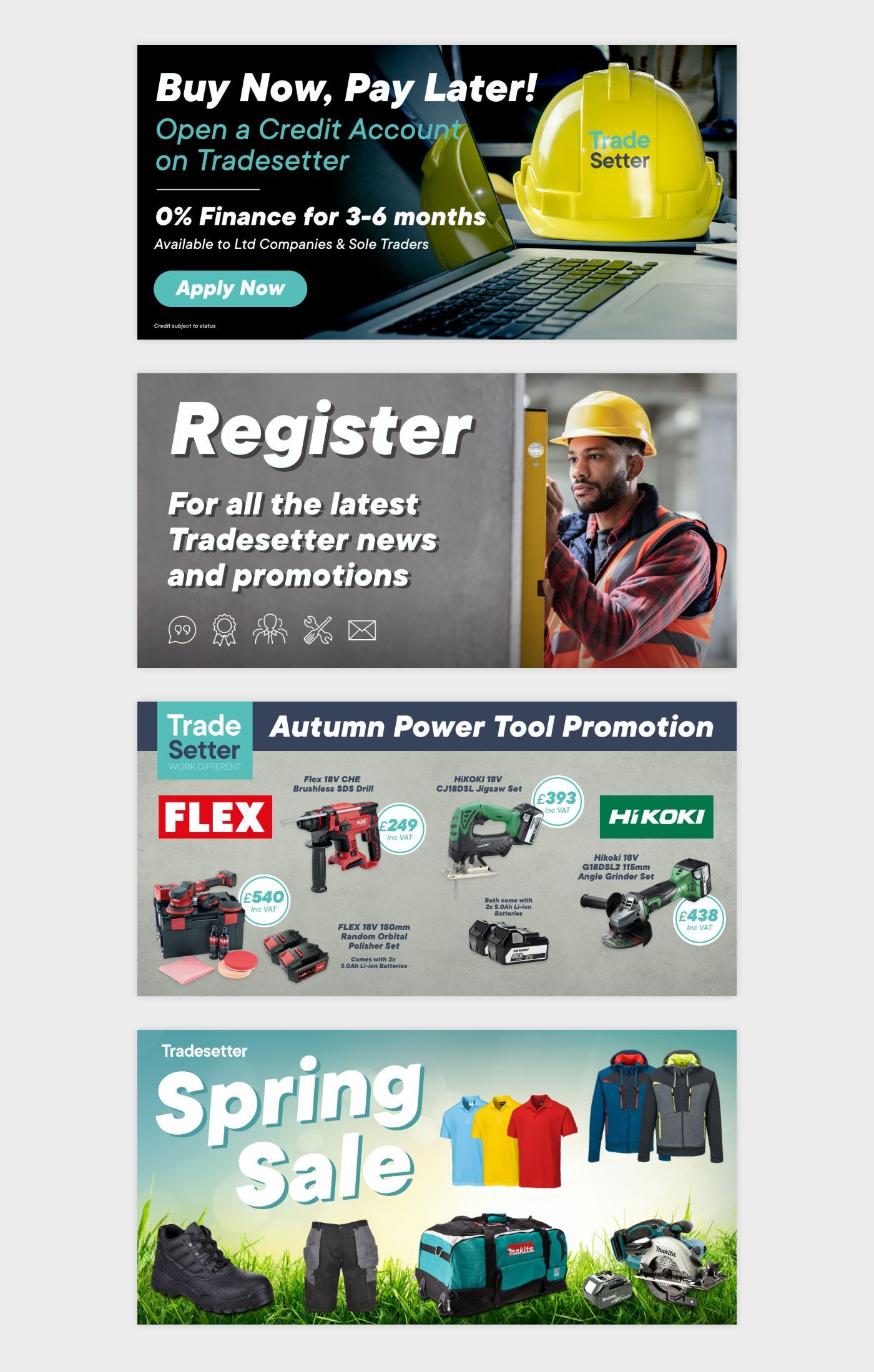 A collage of advertisements for a construction company.