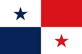 Panamanian flag with blue and red quadrants and two stars