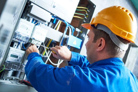an electrician doing wire work