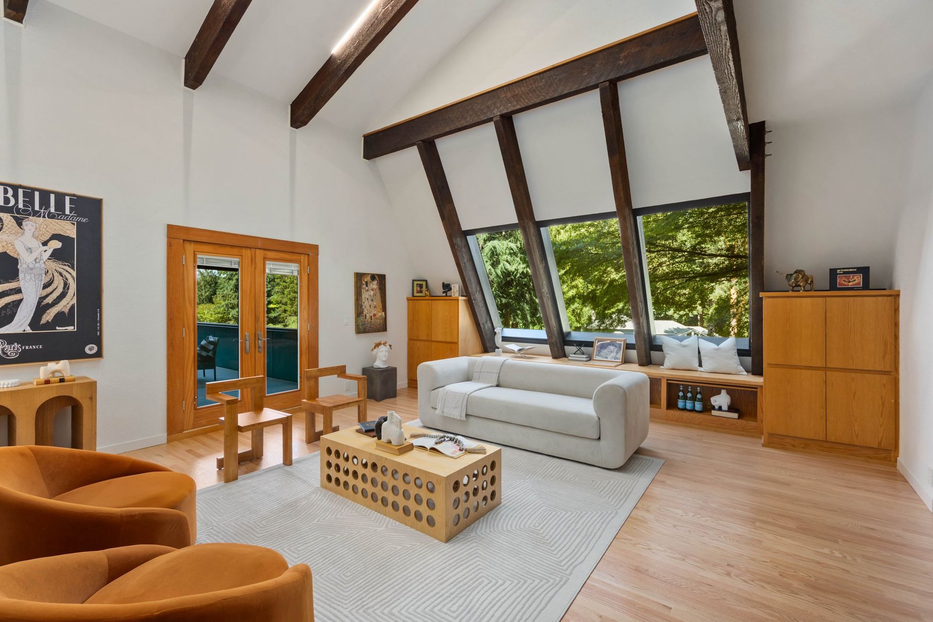 Vaulted Living Room after full home remodeling