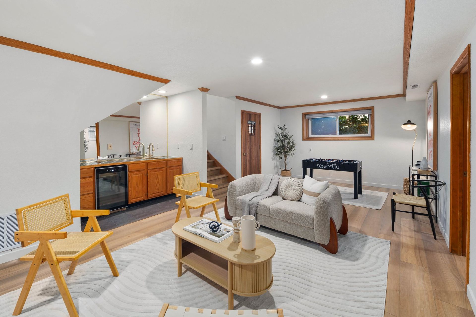 Lower-Level Family Room after full home remodeling