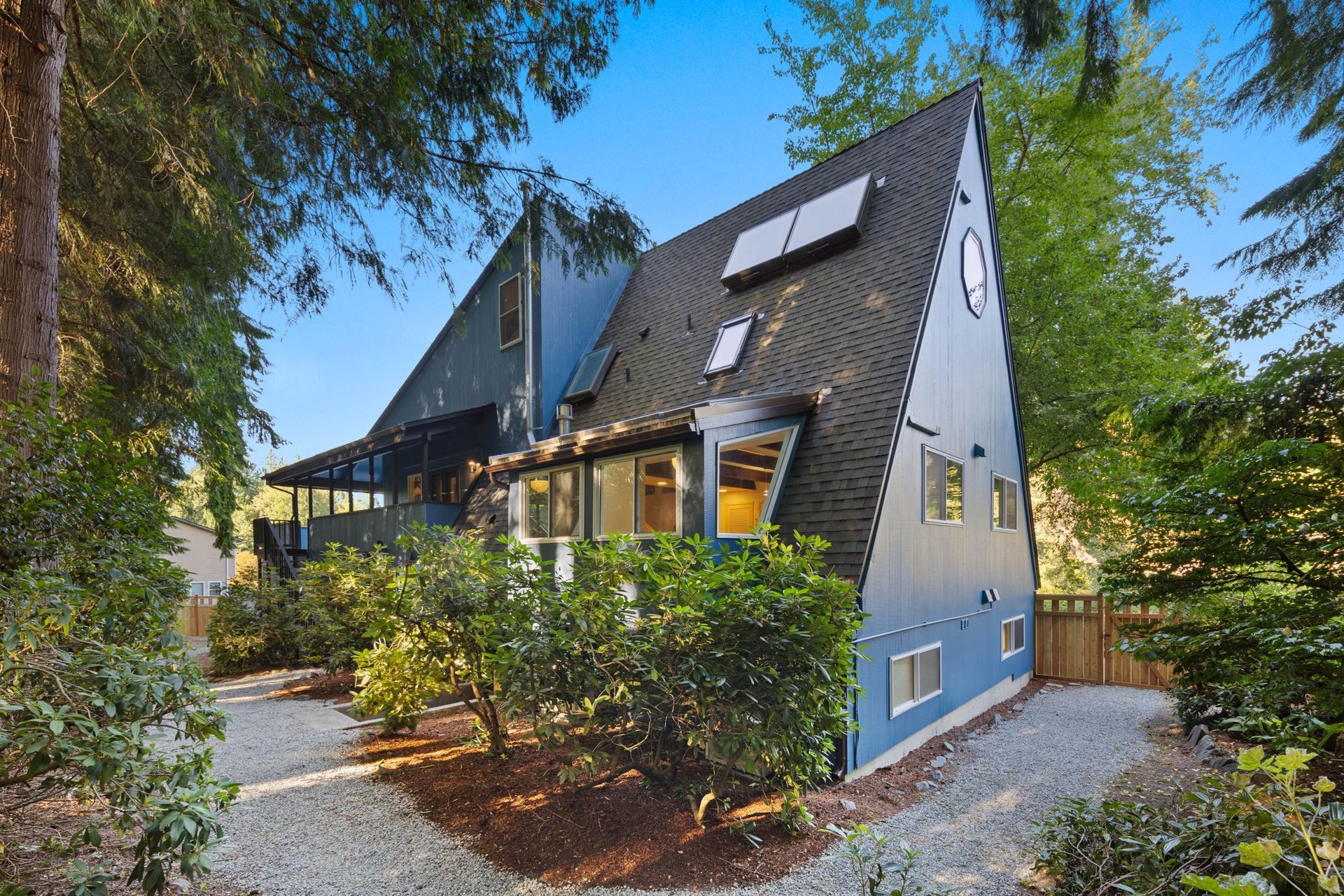 Garden-Side Exterior after full home remodeling