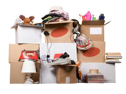 Boxes full of belongings