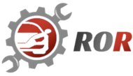 A logo for a company called ror with a car and wrench