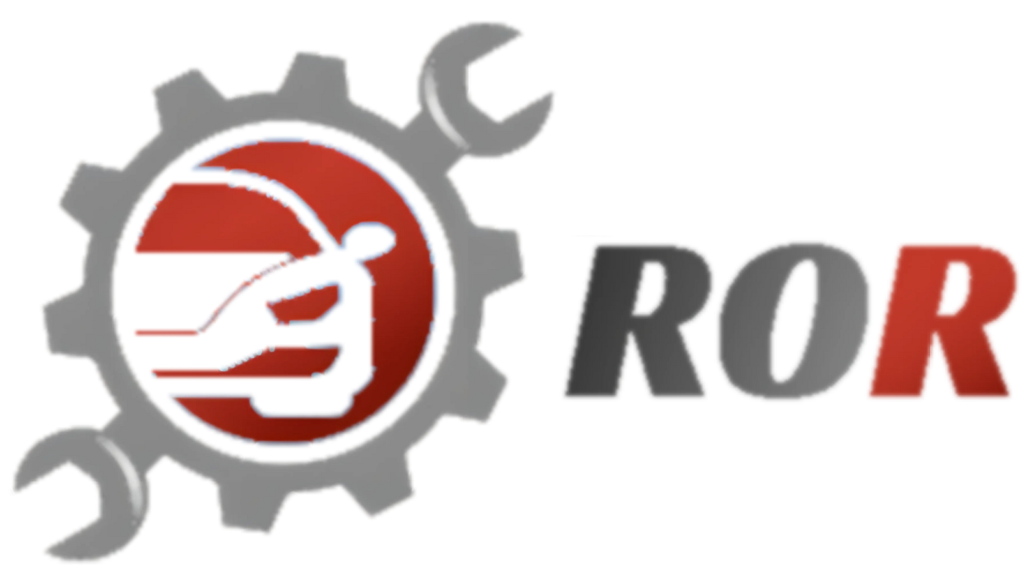 A logo for a company called ror with a car and wrench