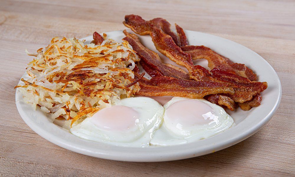 Savoy Breakfast Bacon Eggs and Hashbrowns