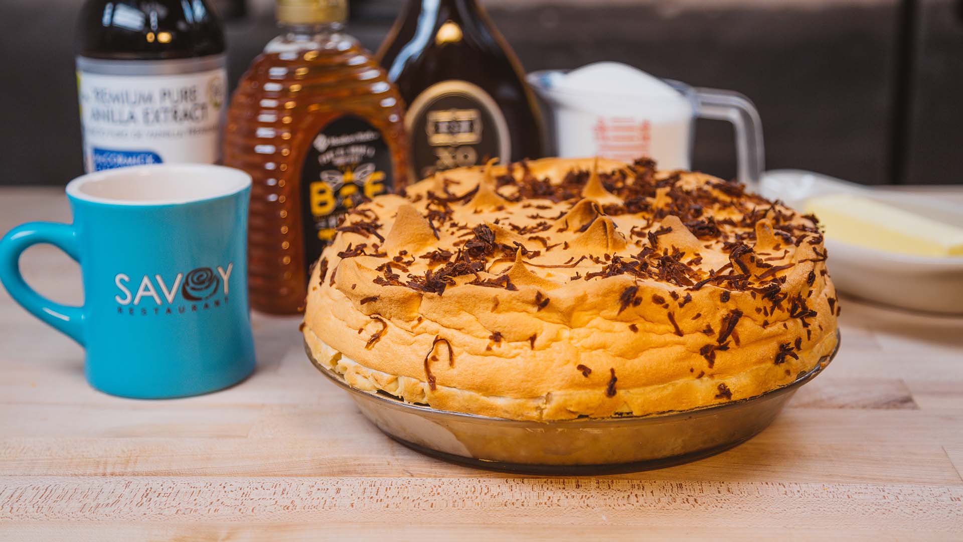 A freshly baked Savoy pie.