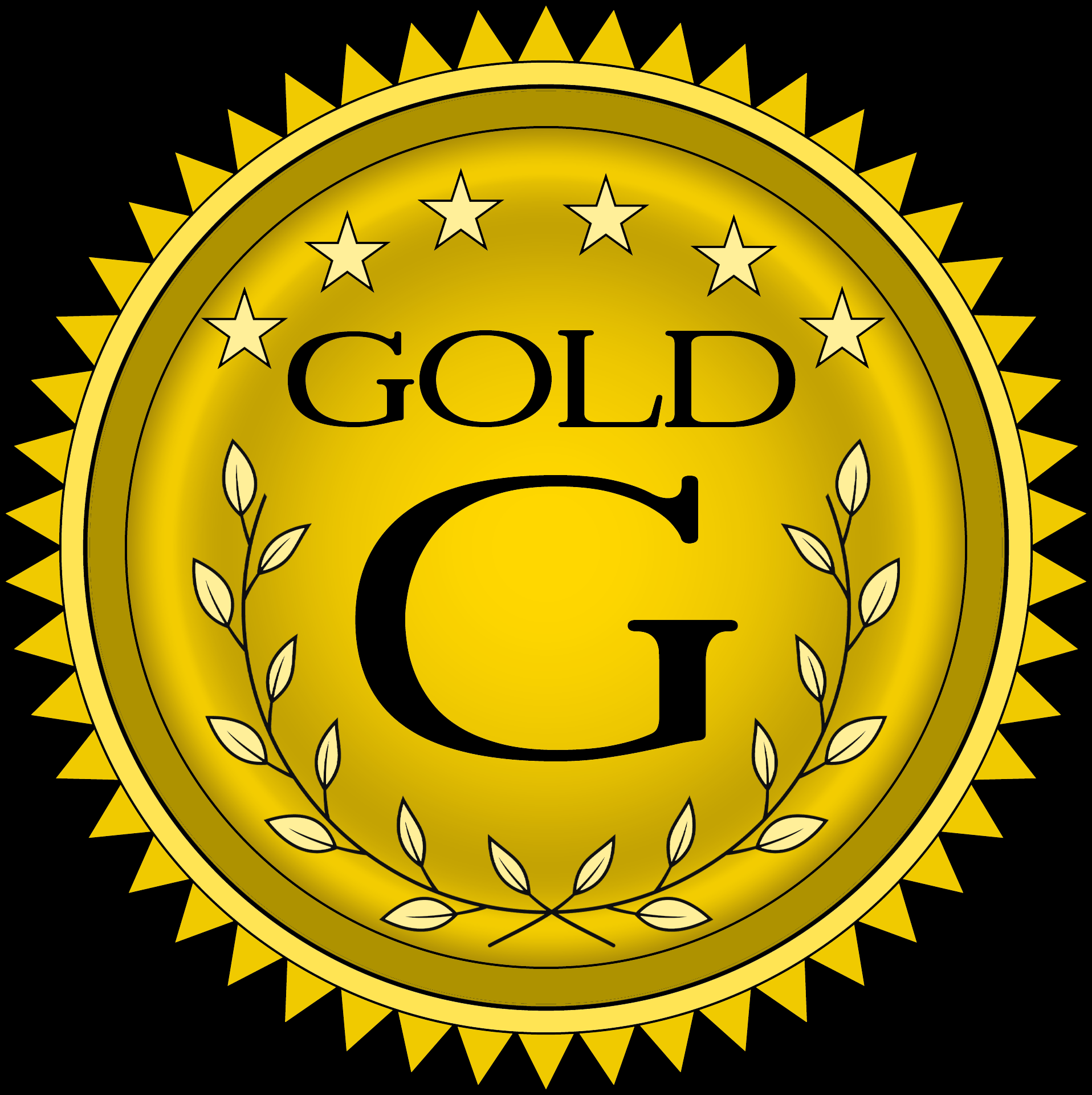 Gold seal with stars, 