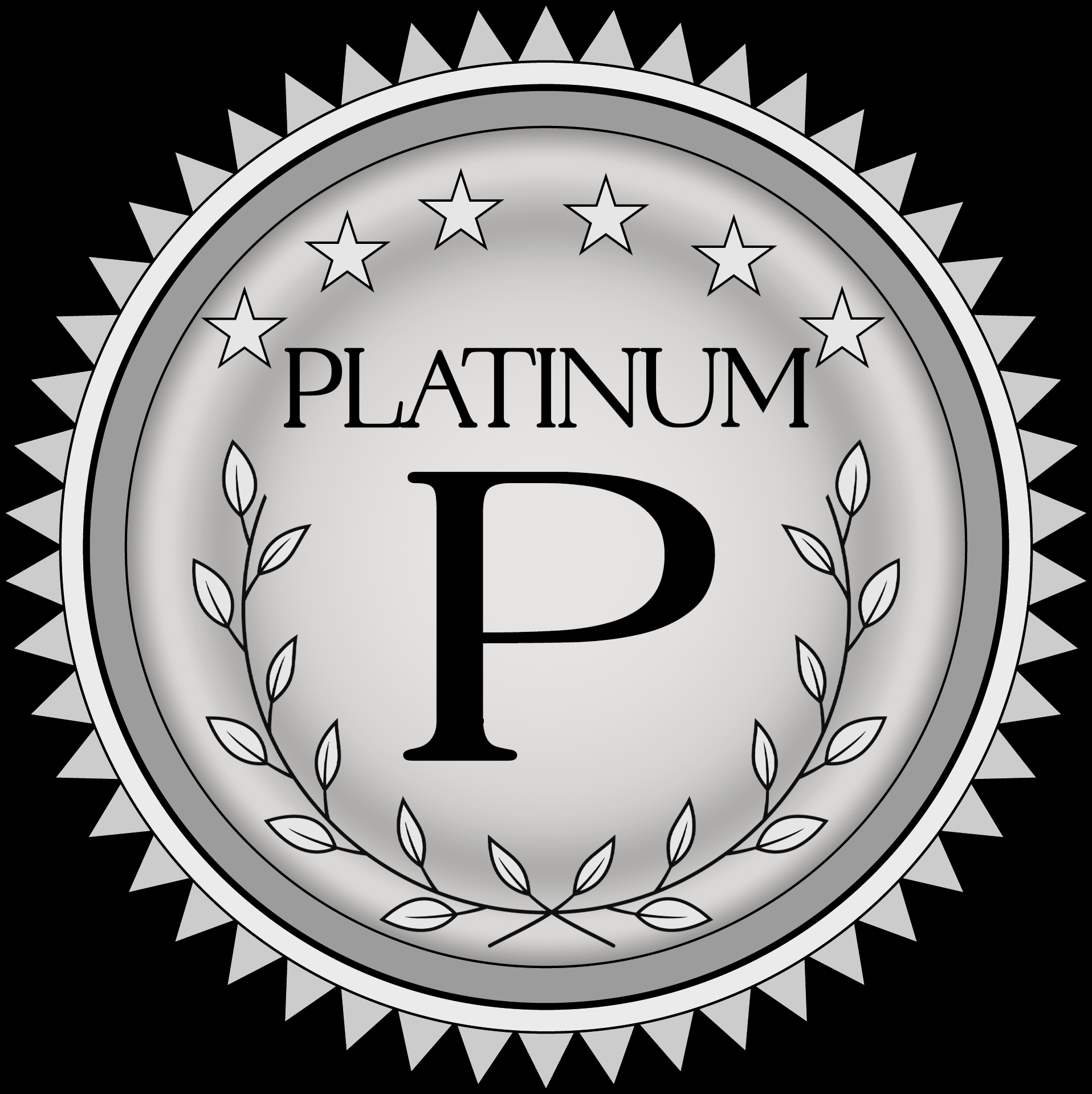 Silver platinum seal with a 