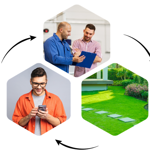 A man is looking at his phone while another man looks at a clipboard.