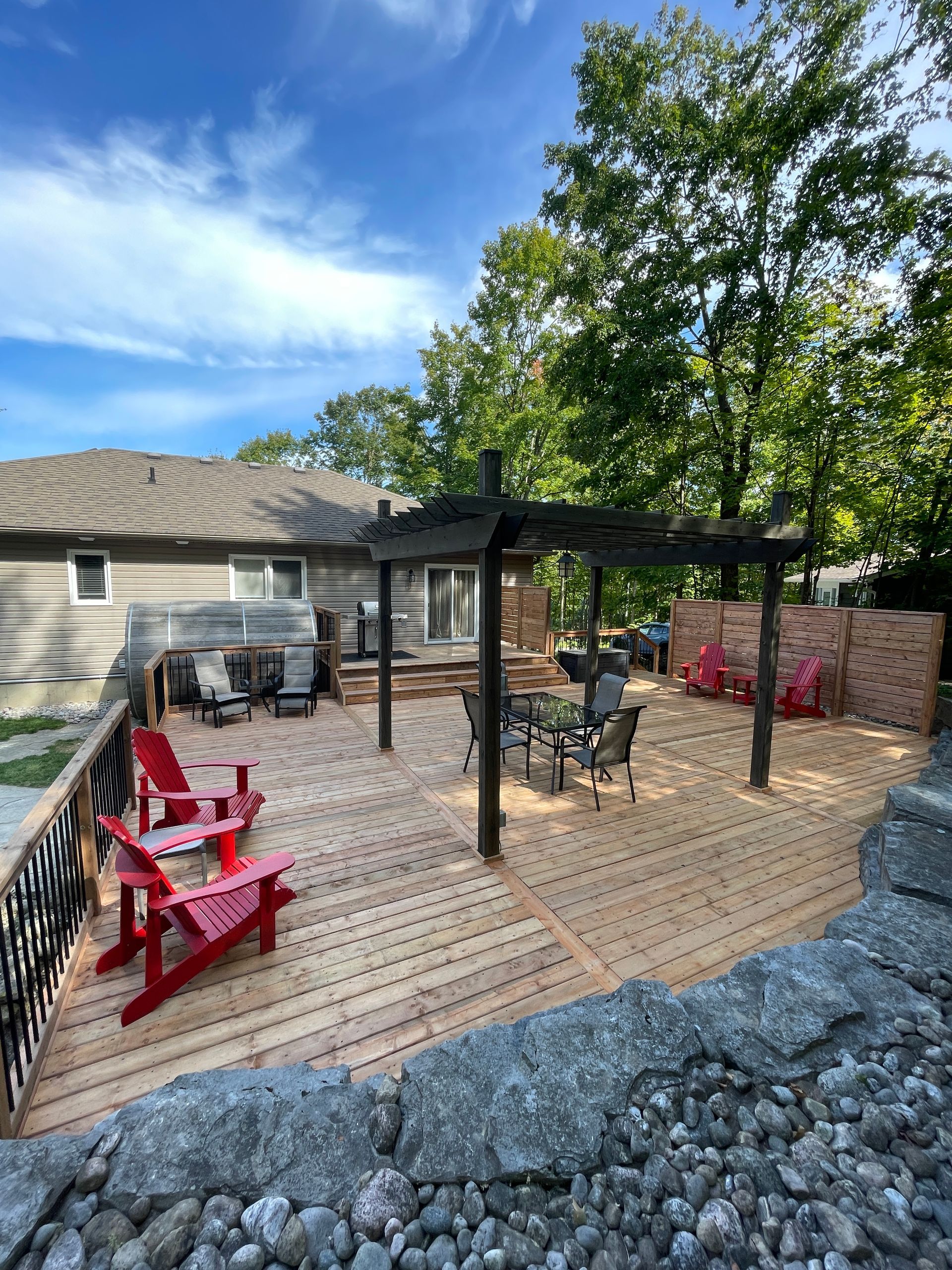 Pressure treated backyard deck